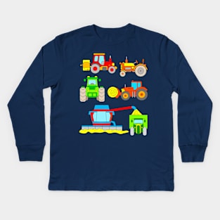 Combine Harvester Tractors Kids Kids Long Sleeve T-Shirt